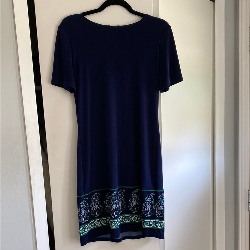 Michael Kors Blue Dress with Patterned Hem